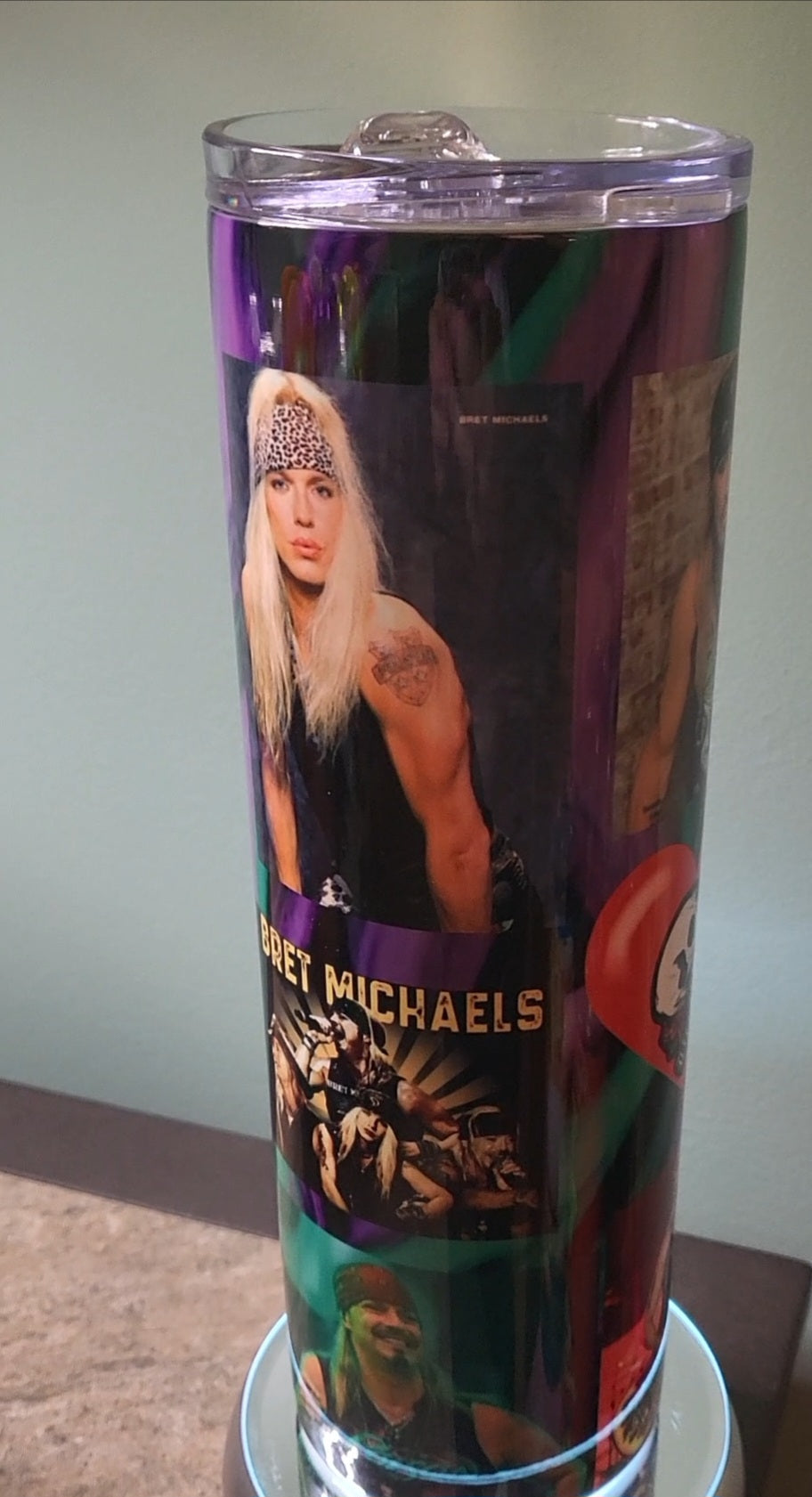 20 Oz Bret Michaels Drinkware, 80s Rock Singer 20 oz, Glam Metal Merchandise