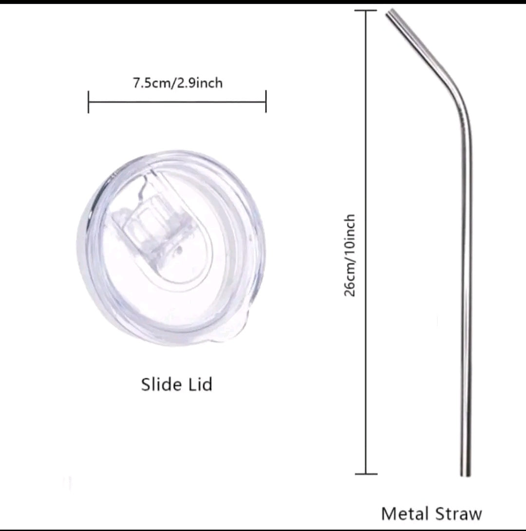 20 Oz Game Ice Toppers With Removable Magnetic Lid And Metal Straw