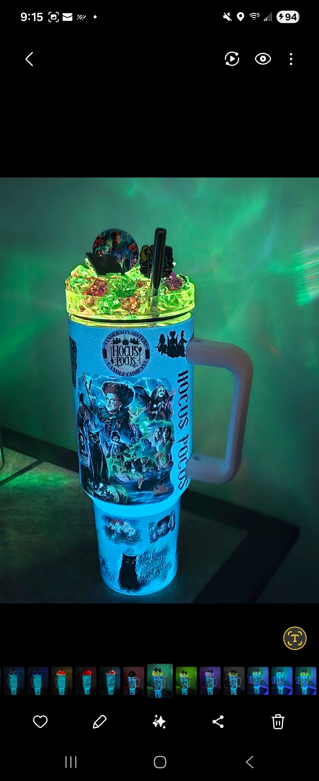 Hocus Witches 40 Oz Sublimated Glow In The Dark Light Up Ice Tumbler