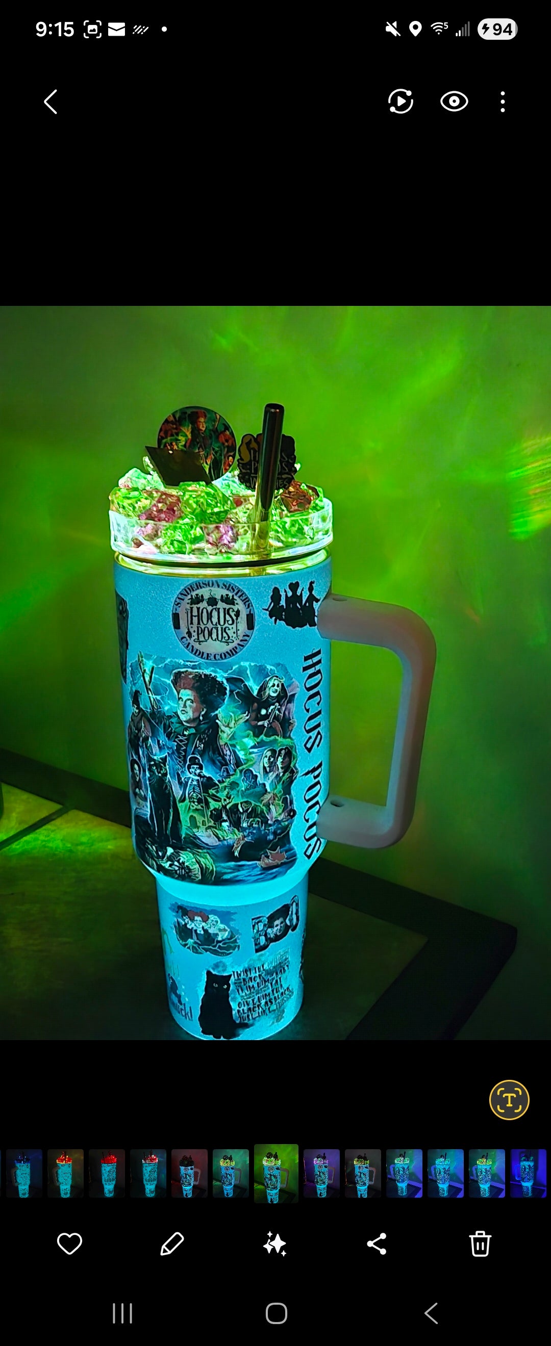 Hocus Witches 40 Oz Sublimated Glow In The Dark Light Up Ice Tumbler