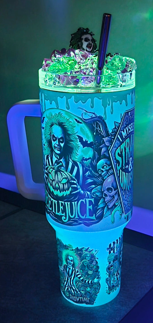 40 oz Ghost With The Most Glow In The Dark Light Up Ice Tumbler