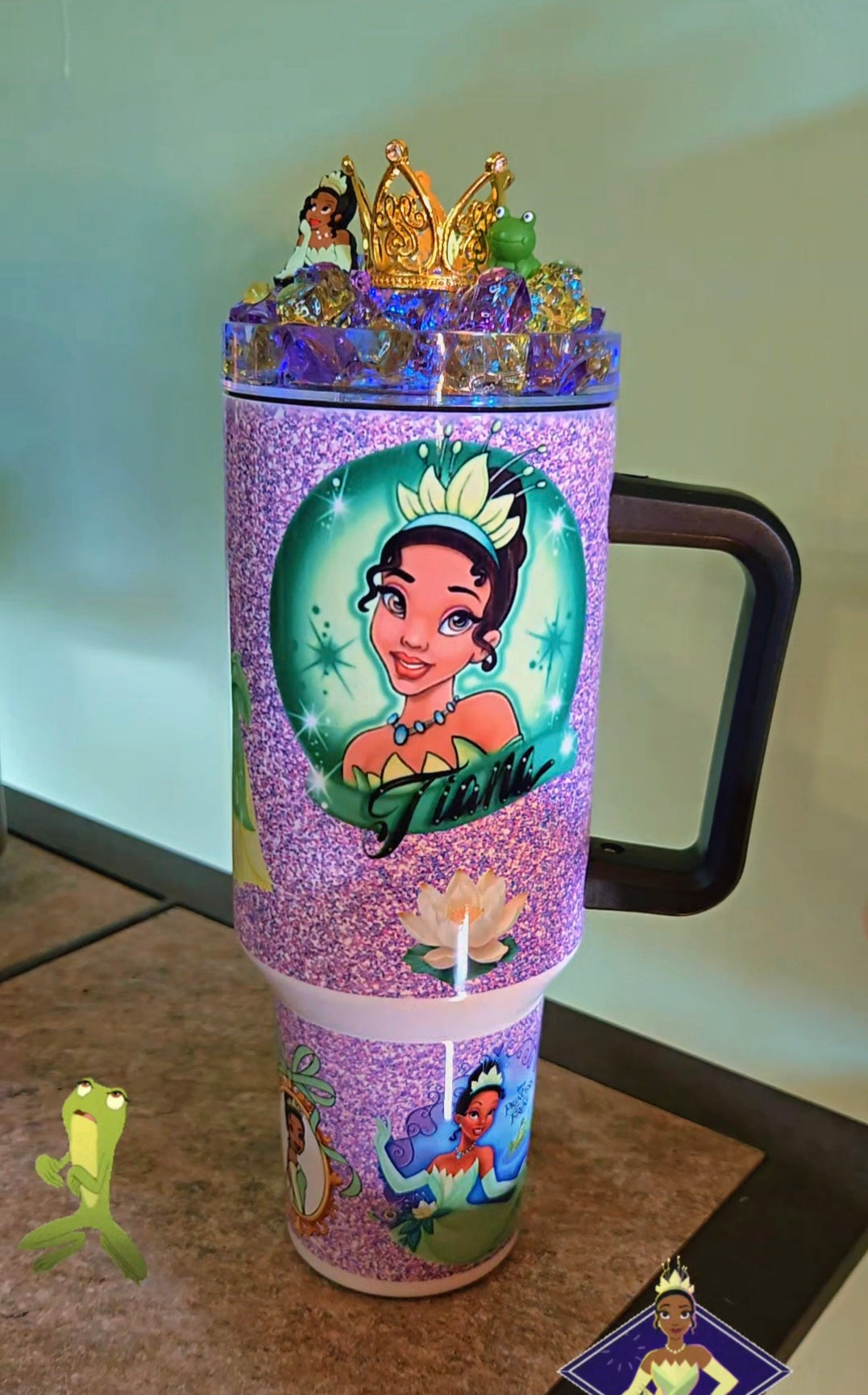 40 Oz Stainless Steel Frog Princess Light Up Ice Tumbler