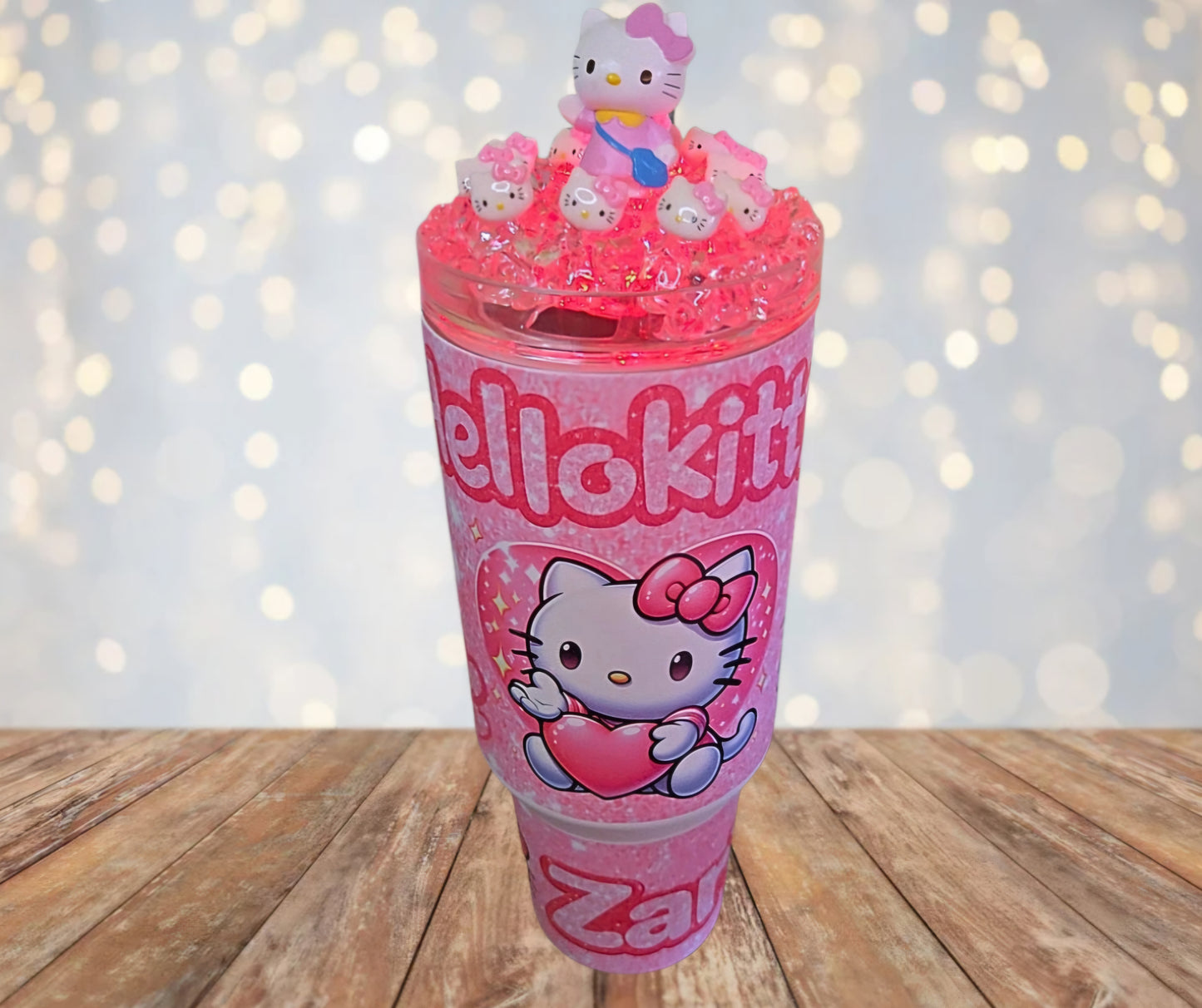 40 Oz Stainless Steel H Kitty Light Up Ice Tumbler