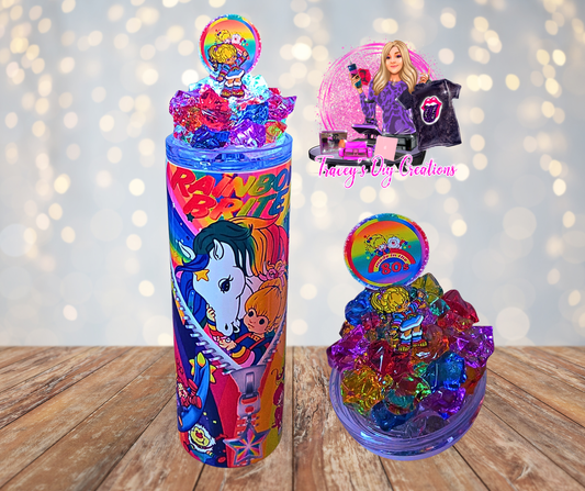 20 Oz Rainbow Brite Light Up Ice Tumbler With Removable Magnetic Lid