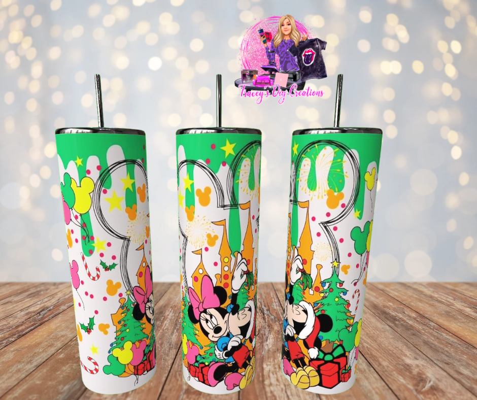20 Oz Sublimated  Christmas Cartoon Mouse Tumbler