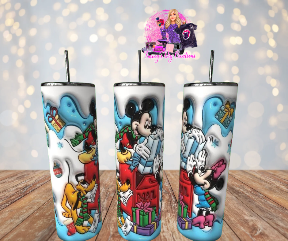 20 Oz Sublimated  Christmas Cartoon Mouse Tumbler