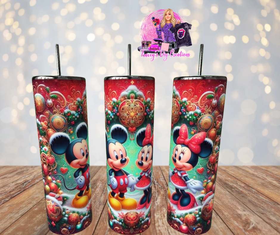 20 Oz Sublimated  Christmas Cartoon Mouse Tumbler