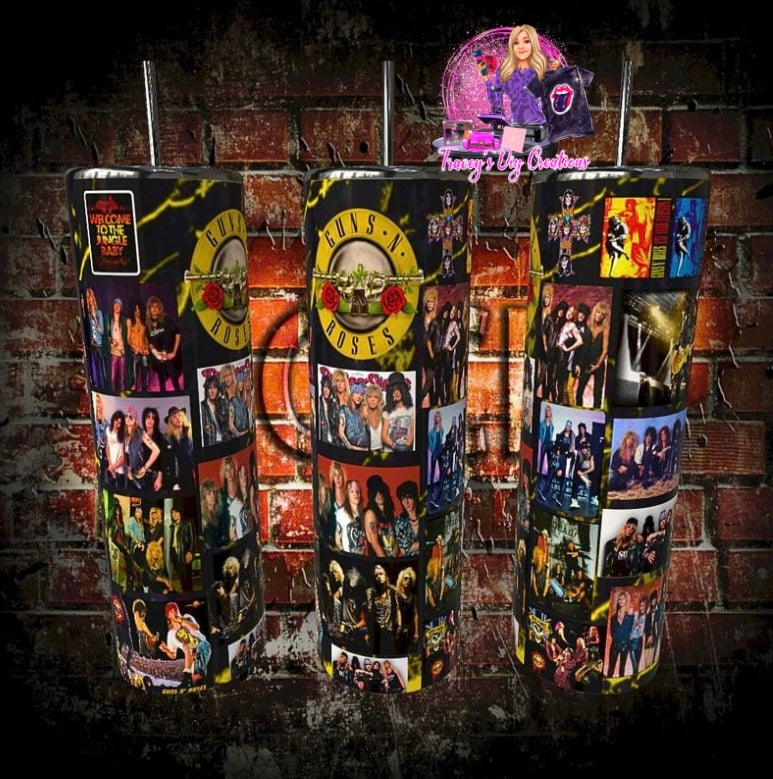 20 Oz Sublimated 80s Glam Metal Gu s N Roses Drinkware