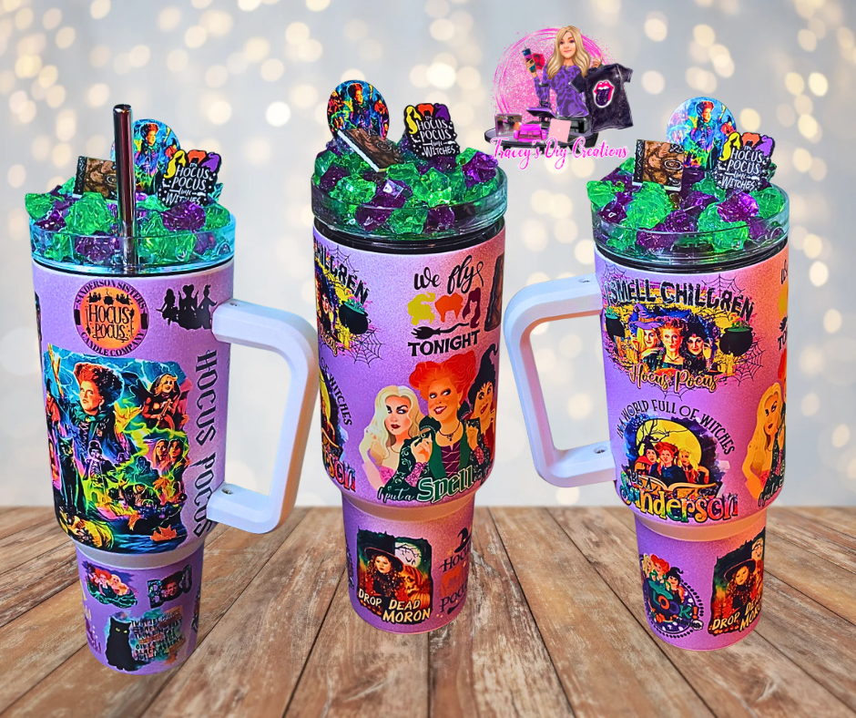 Hocus Witches 40 Oz Sublimated Glow In The Dark Light Up Ice Tumbler