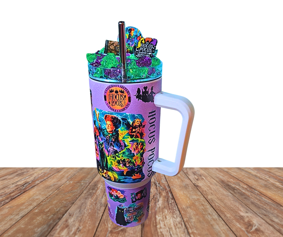 Hocus Witches 40 Oz Sublimated Glow In The Dark Light Up Ice Tumbler