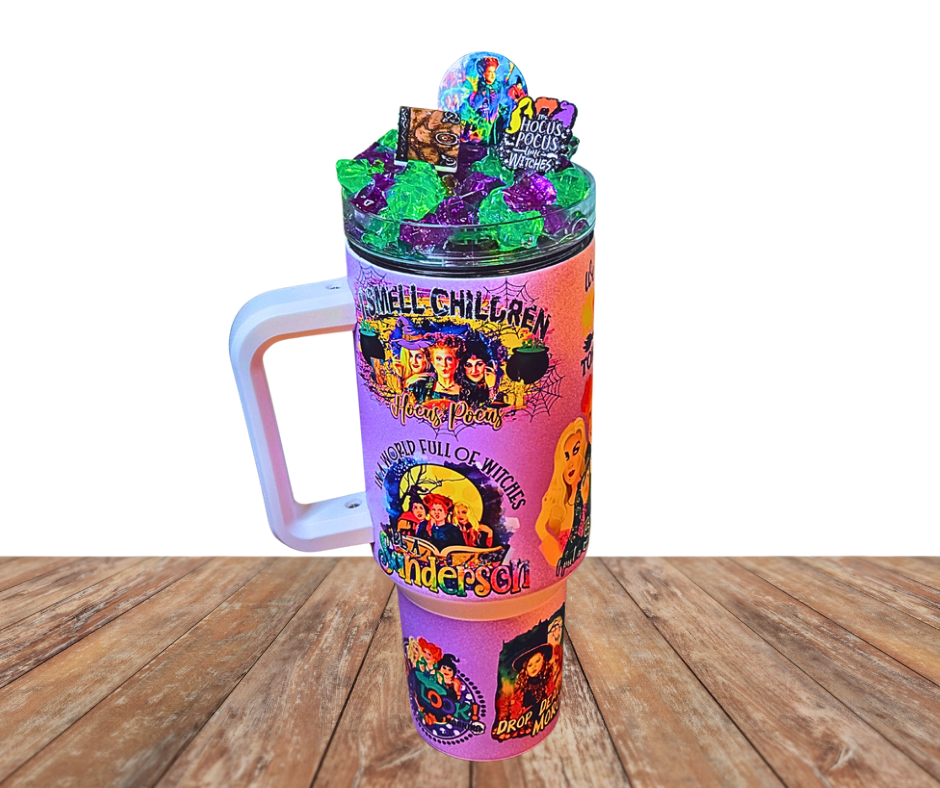 Hocus Witches 40 Oz Sublimated Glow In The Dark Light Up Ice Tumbler