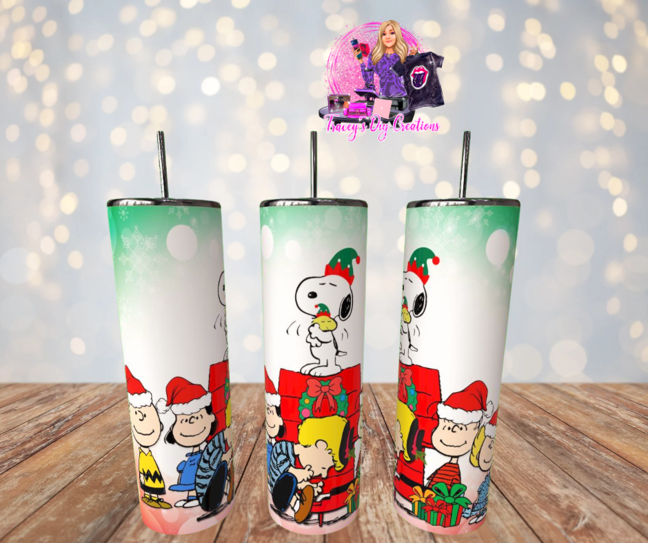20 Oz Vintage Xmas Cartoon Sublimated Tumbler