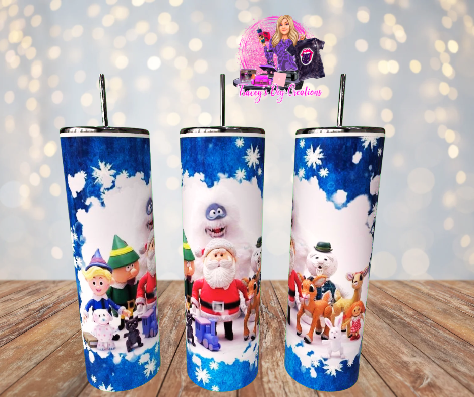 20 Oz Christmas Reindeer Sublimated Tumbler