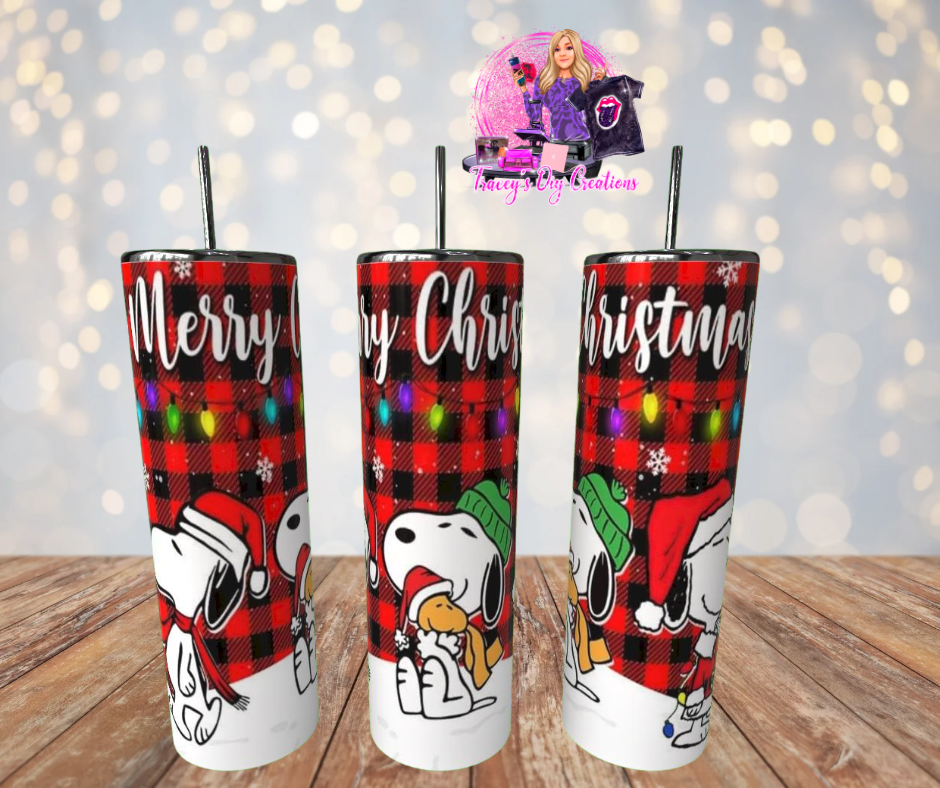 20 Oz Vintage Xmas Cartoon Sublimated Tumbler