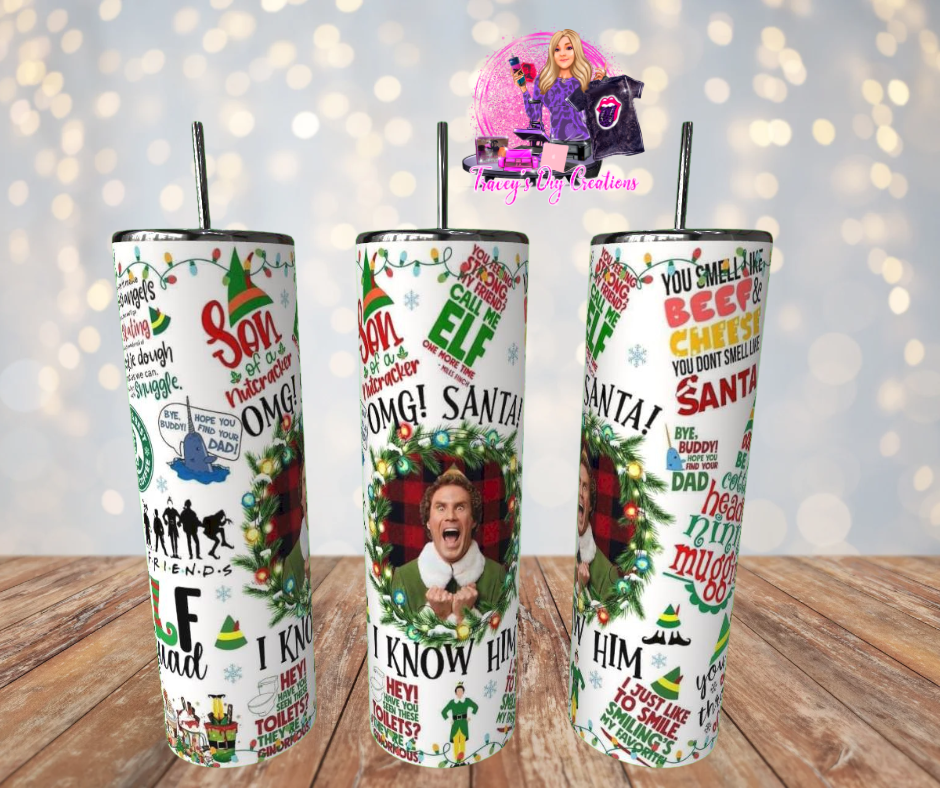 20 Oz Sublimated Christmas Movie Elf Tumbler