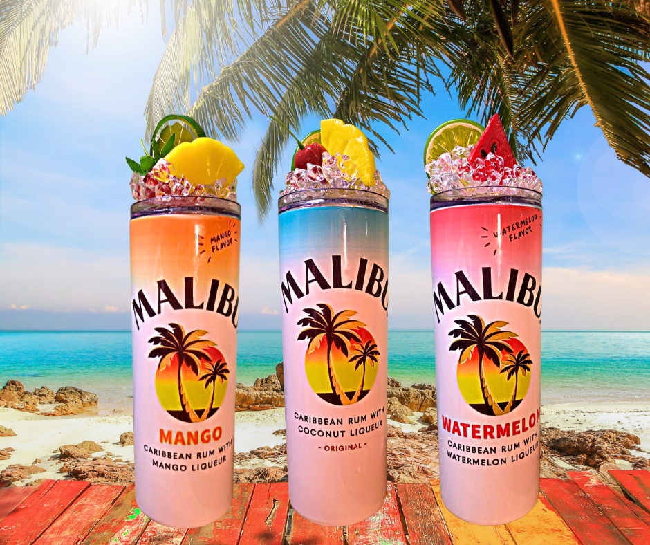 20 Oz Malibu Assorted Flavors Coconut Ice Tumblers With Removable Magnetic Lid