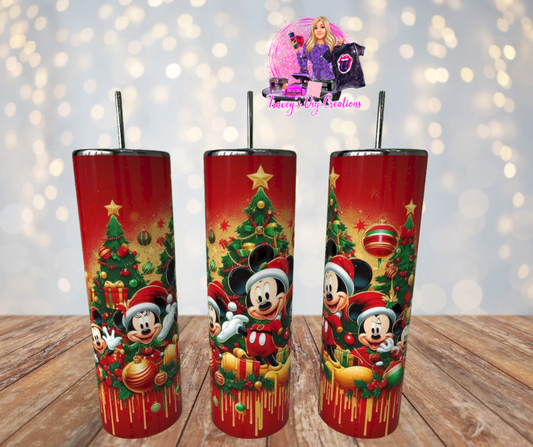 20 Oz Sublimated  Christmas Cartoon Mouse Tumbler