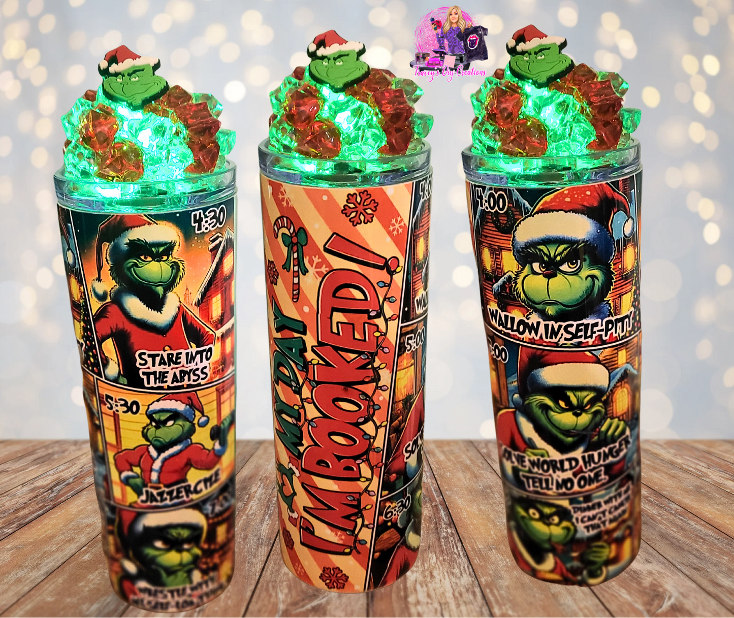 20 Christmas Mean One I'm Booked Light Up Ice Tumbler With Removable Magnetic Lid