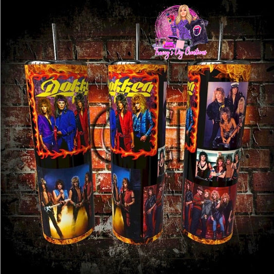 20 Oz Sublimated  80s Glam Metal Dokken Rock Band Drinkware