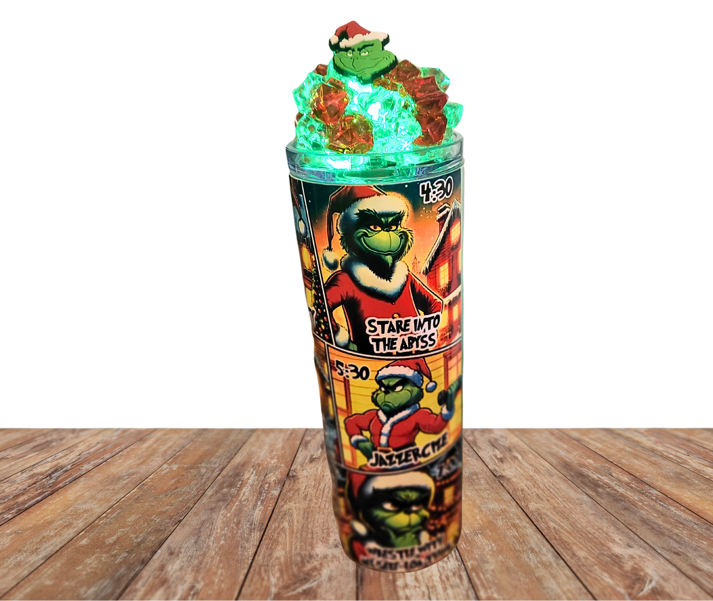 20 Christmas Mean One I'm Booked Light Up Ice Tumbler With Removable Magnetic Lid