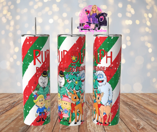 20 Oz Christmas Reindeer Sublimated Tumbler