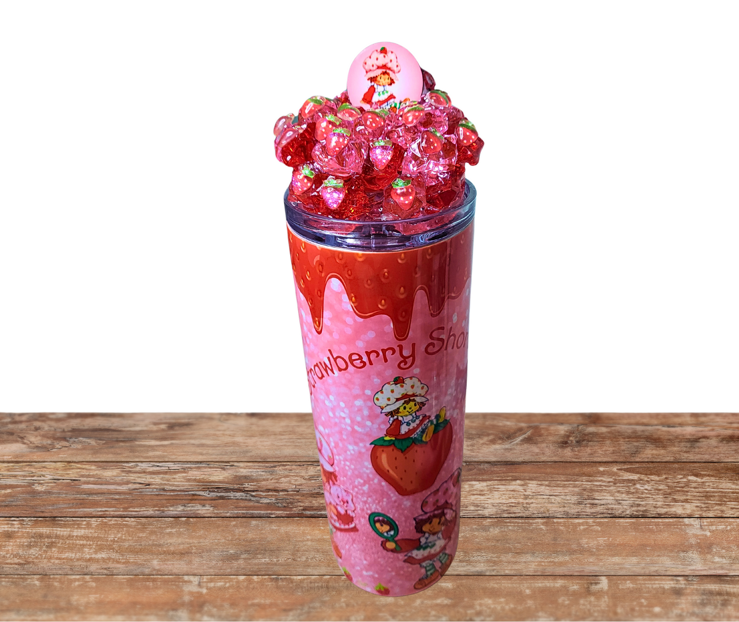 20 Oz Strawberry Shortcake Ice Tumbler With Removable Magnetic Lid