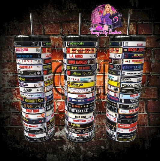 80s Hairbands Vintage Cassette 20 Oz, 80s Glam Rock Fan Gifts, 80s Heavy Metal Drinkware, 80s Hard Rock 20 Oz Cassette