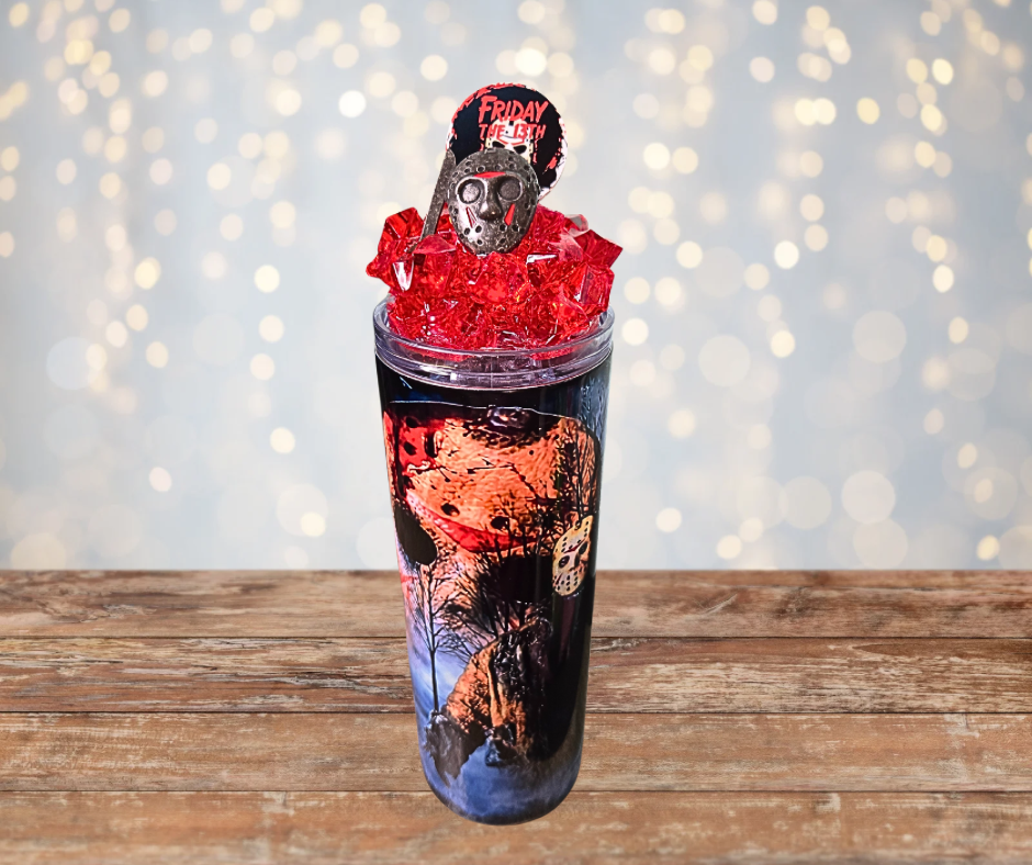 20 Oz Jason Friday The 13th Light Up Ice Tumbler With Removable Magnetic Lid