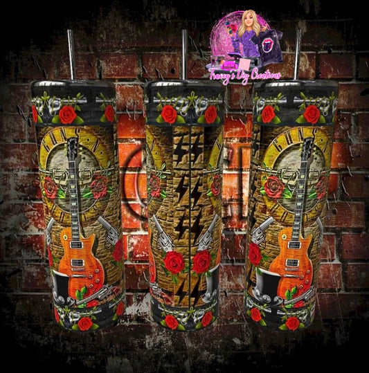20 Oz Sublimated 80s Glam Metal Gu s N Roses Drinkware