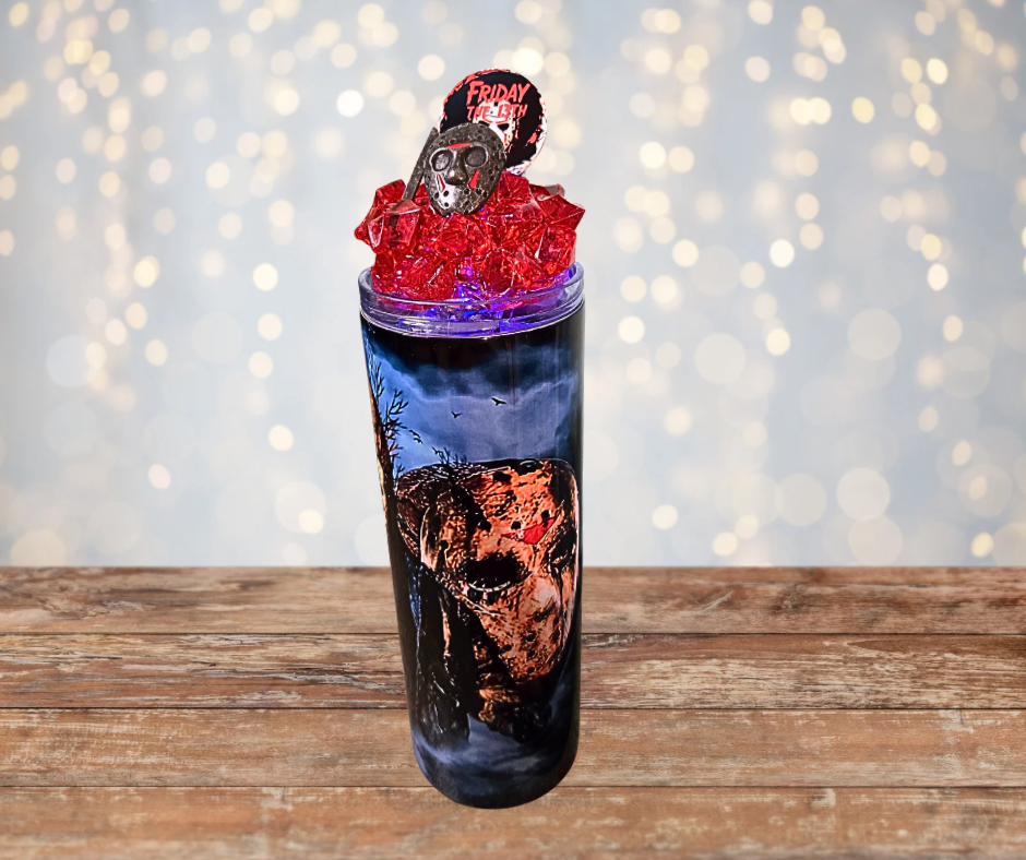 20 Oz Jason Friday The 13th Light Up Ice Tumbler With Removable Magnetic Lid