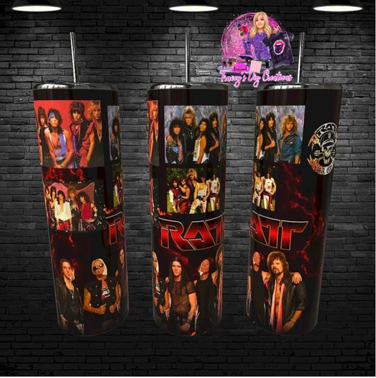 20 Oz Sublimated 80s Glam Metal Ratt Tumbler