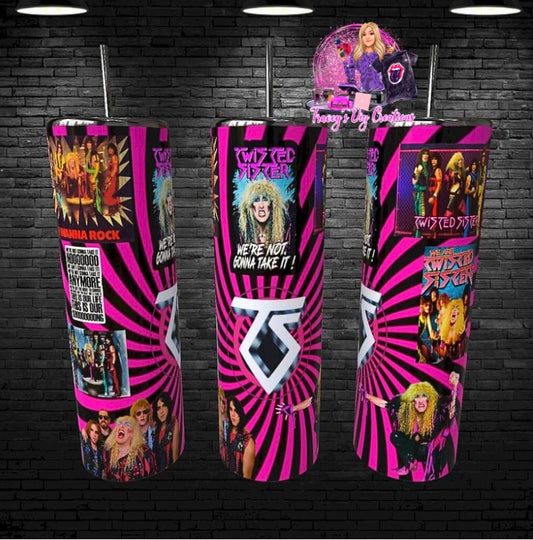 80s Metal Twisted Sister Tumbler, 80s Rock Twisted Sister Merchandise, 80s Hairband Drinkware