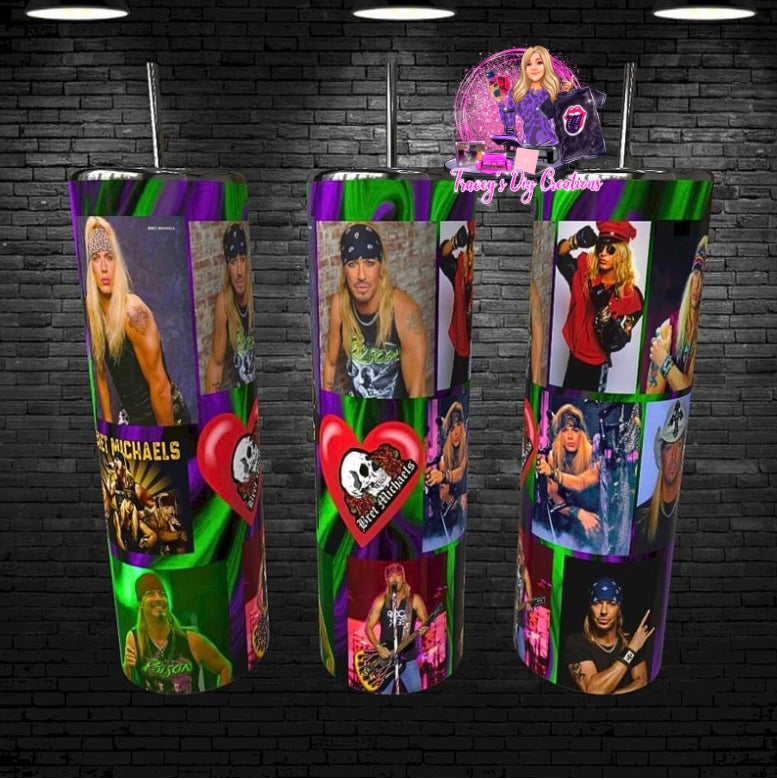 20 Oz Bret Michaels Drinkware, 80s Rock Singer 20 oz, Glam Metal Merchandise