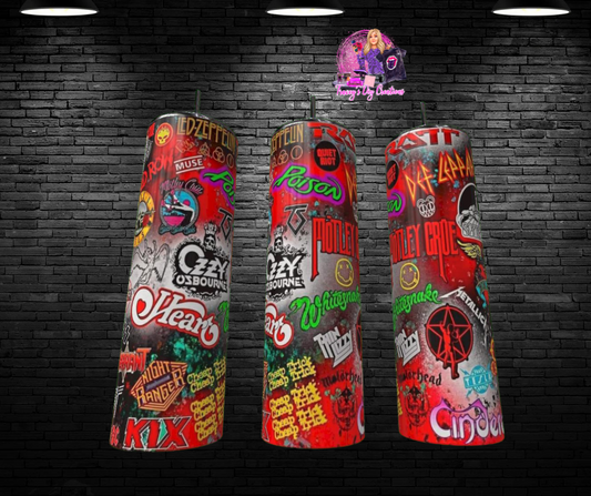 20 Oz Sublimated 80s Hairbands Logos Tumbler