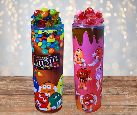 20 Oz Chocolate Candies M&mms Ice Tumblers With Removable Magnetic Lid