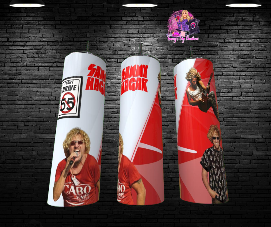 20 Oz Sublimated  80s Metal Sammy Hagar Tumbler