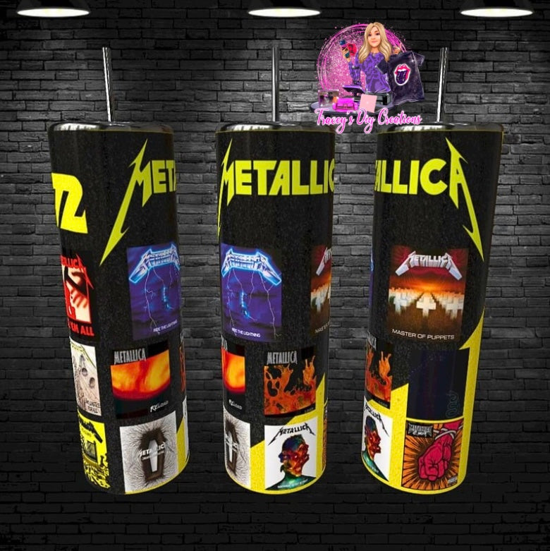 20 Oz Sublimated 80s Metal Metallica Tumbler Drinkware