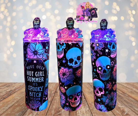 20 Oz Stainless Steel Hot Girl Spooky Light Up Ice Tumbler