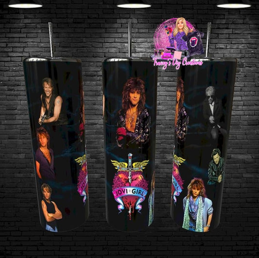 Jovi Girl Sublimated 20 Oz Tumbler, John Bon Jovi, Bon Jovi Merchandise