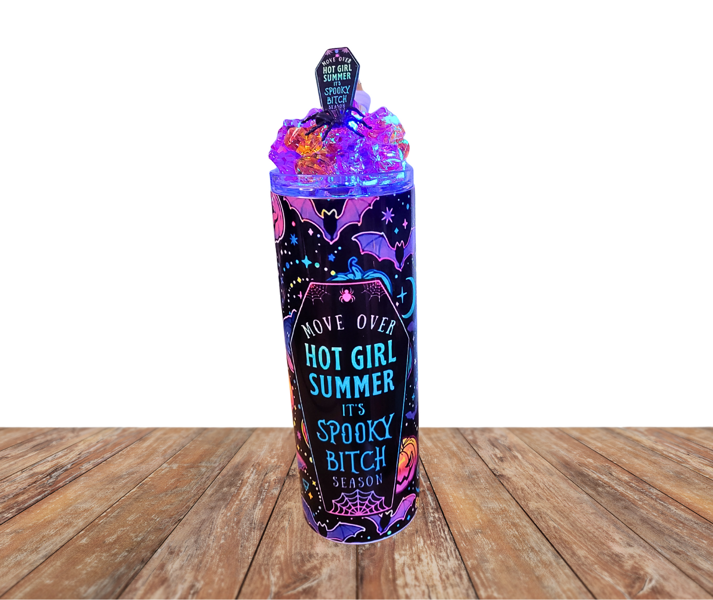 20 Oz Stainless Steel Hot Girl Summer Spooky Pumpkins Light Up Tumbler
