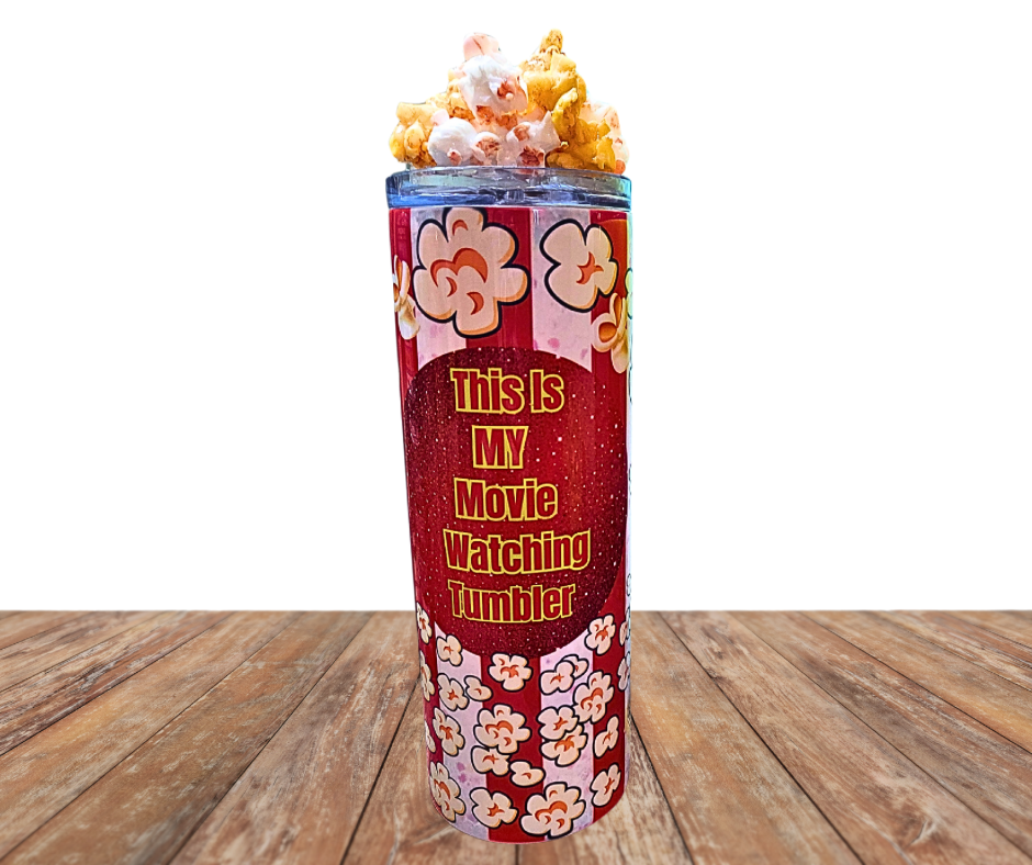 20 Oz Popcorn 3D Movie Lovers Ice Tumblers With Removable Magnetic Lid