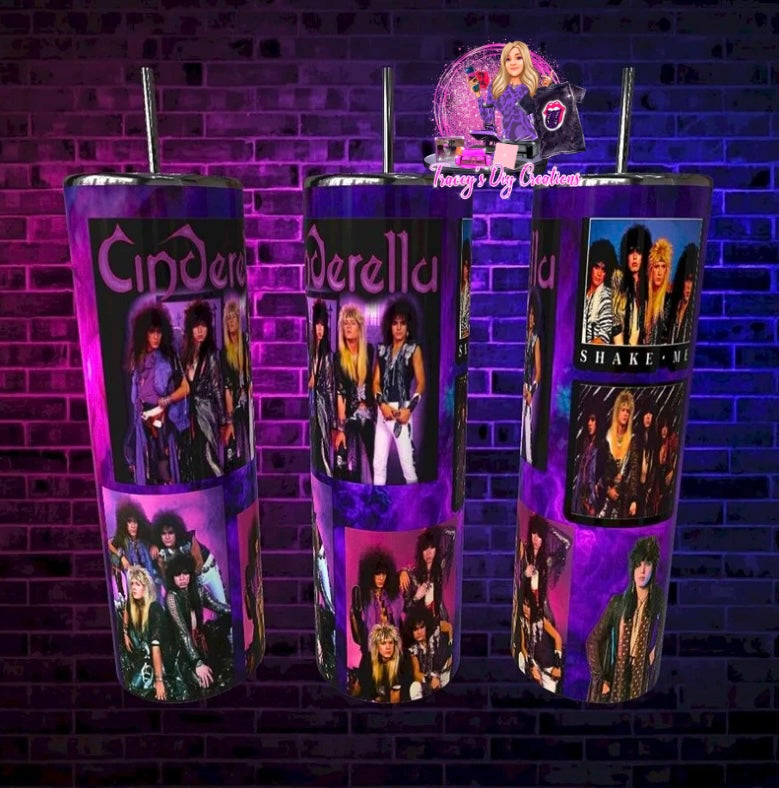 Cinderella Rock Band Drinkware, 80s Glam Metal Tumbler, 80s Hairband Merchandise