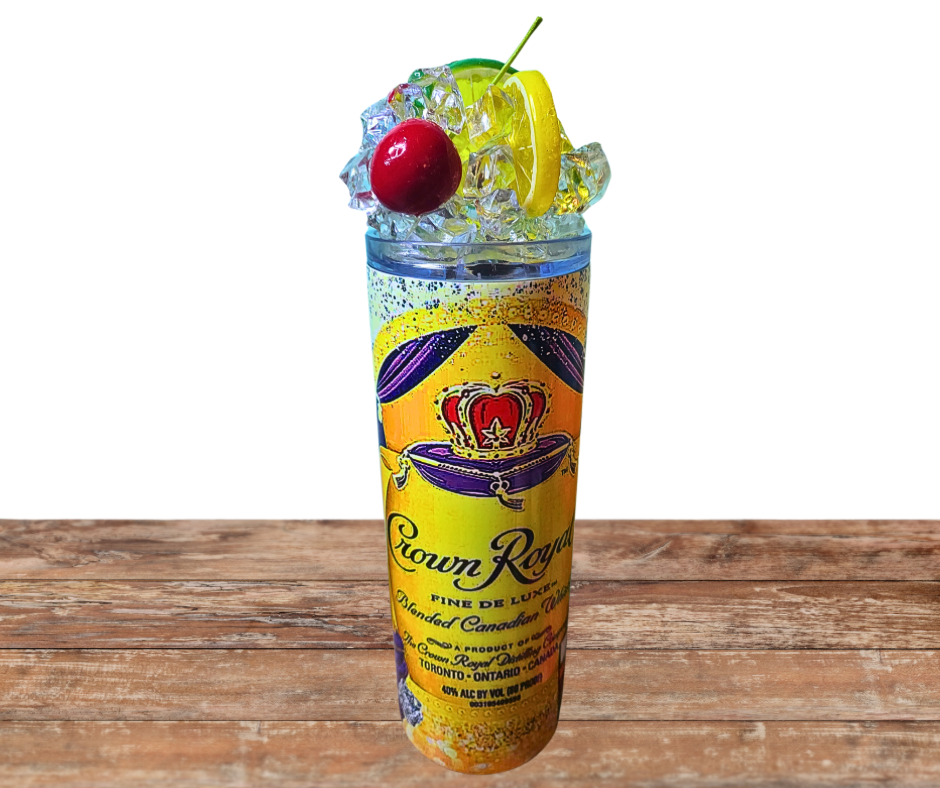 20 Oz Crown Royal Apple Peach Ice Tumblers With Removable Magnetic Lid