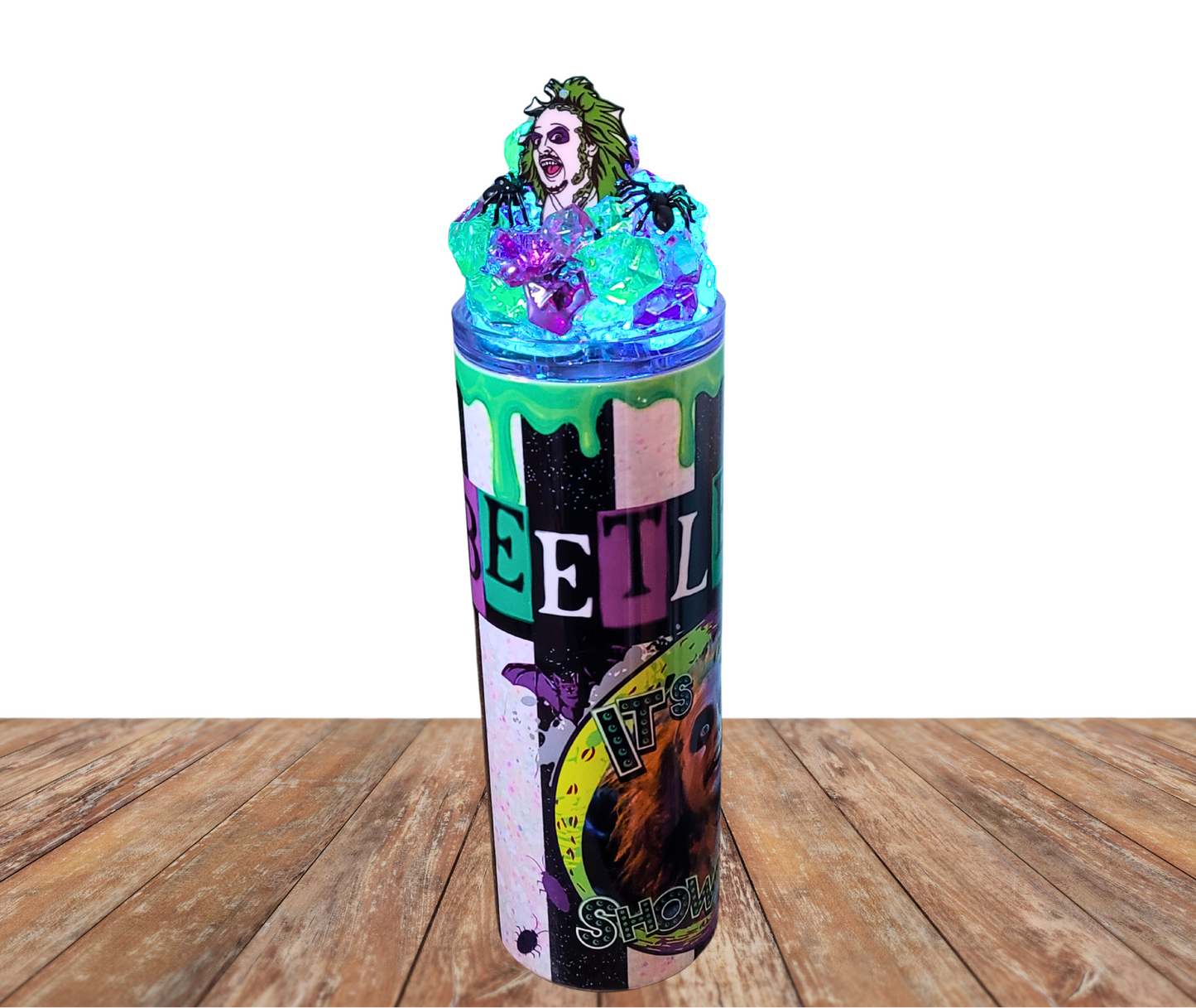20 Oz Stainless Steel Beetlejuice It’s Showtime Light Up Ice Tumbler