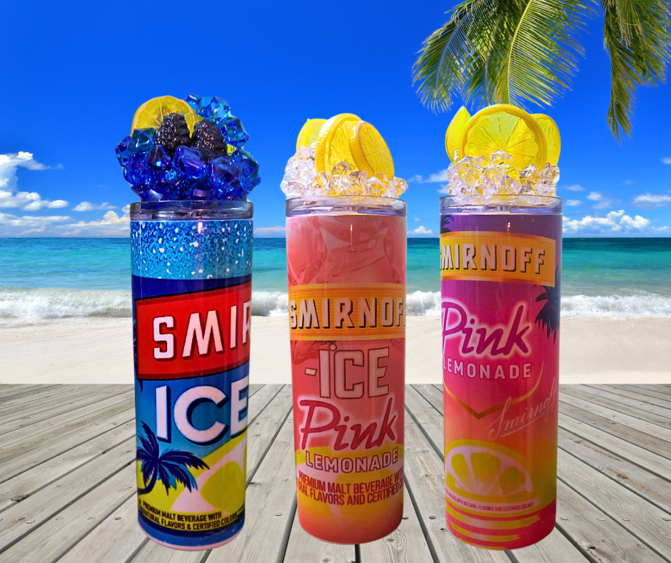 20 Oz Smirnoff Ice Pink Lemonade Assorted Flavors Ice Tumblers With Removable Magnetic Lid