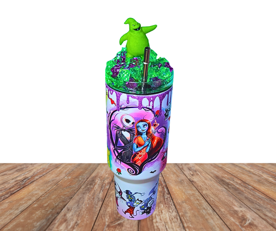 40 Oz Xmas Nightmare Glow In The Dark Light Up Ice Tumbler