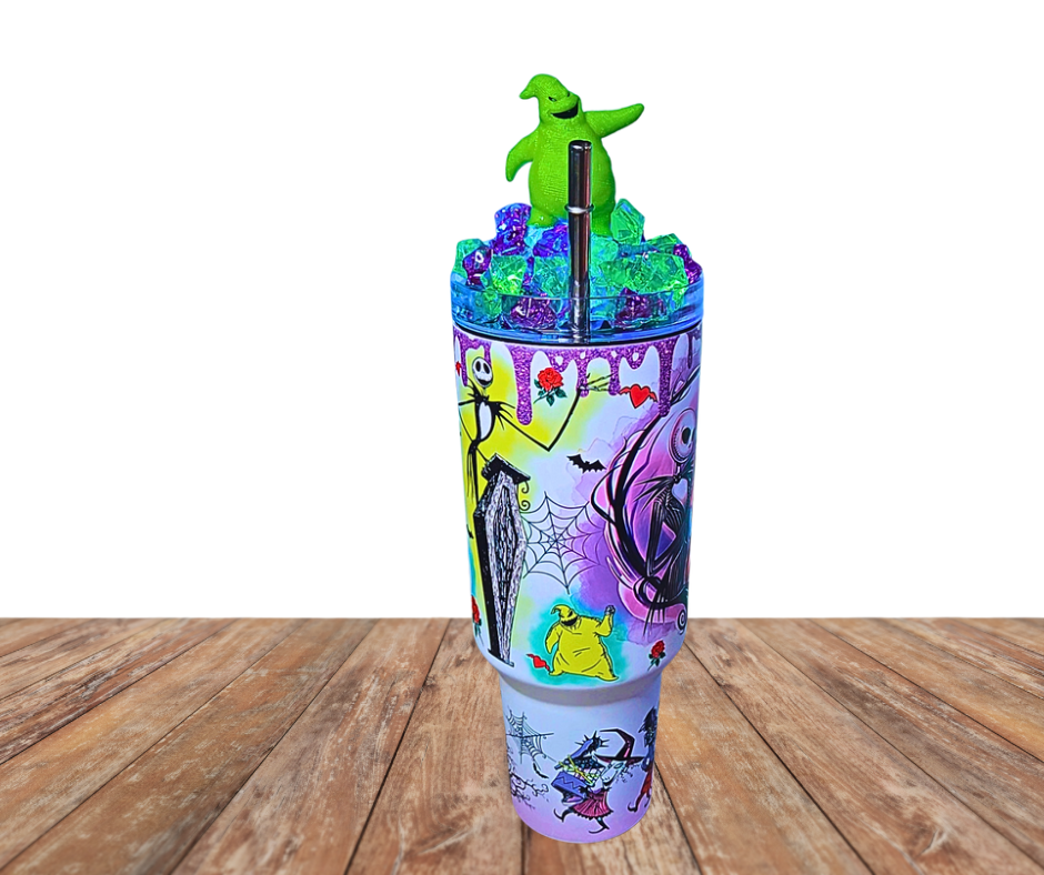 40 Oz Xmas Nightmare Glow In The Dark Light Up Ice Tumbler
