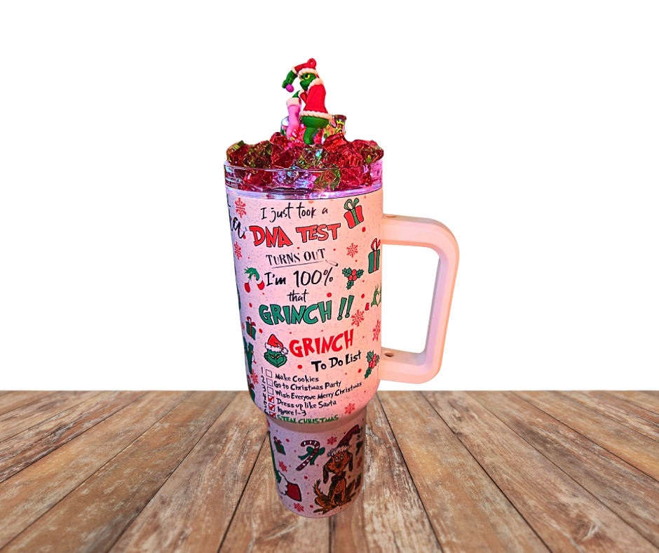 40 Oz Christmas Grinch Glow In The Dark Light Up Ice Tumbler