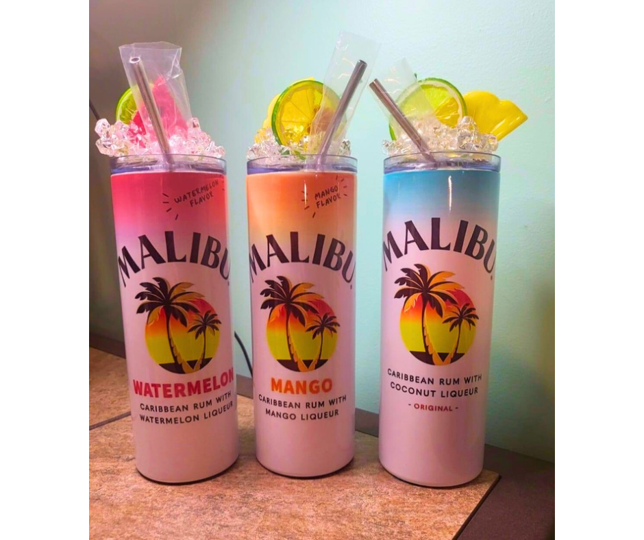 20 Oz Malibu Assorted Flavors Coconut Ice Tumblers With Removable Magnetic Lid