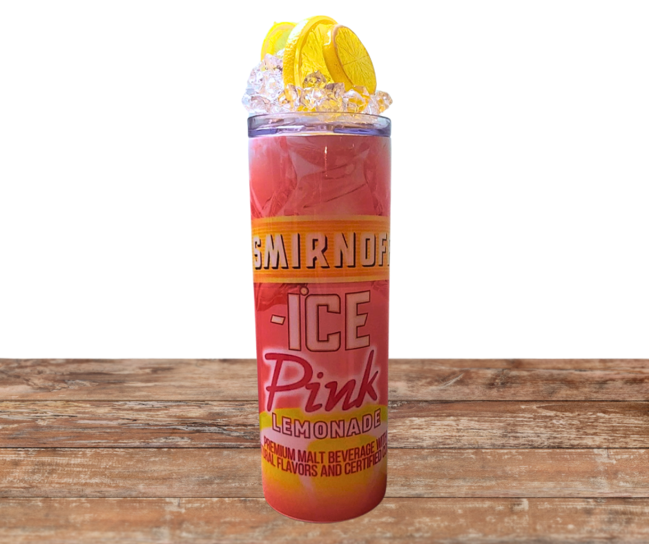 20 Oz Smirnoff Ice Pink Lemonade Assorted Flavors Ice Tumblers With Removable Magnetic Lid